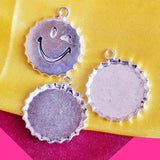 5 PIECES PENDANT CHARMS BEZEL SETTINGS FOR JEWELRY MAKING, AS PER PHOTO SIZE AND DESIGNS GOLD PLATED BLANK TRAY CABOCHONS