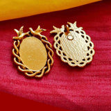 5 PIECES PENDANT CHARMS BEZEL SETTINGS FOR JEWELRY MAKING, AS PER PHOTO SIZE AND DESIGNS GOLD PLATED BLANK TRAY CABOCHONS