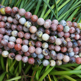 8 MM, BLOSSOM JASPER ' SEMI PRECIOUS BEADS JEWELRY MAKING, NATURAL AND AUTHENTIC GEMSTONE BEADS' 46-47 BEADS