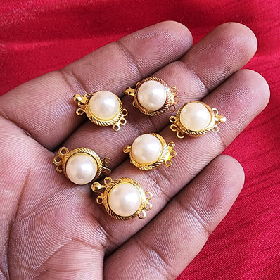 BOX CLASPS TRIPLE HOLE JEWELLERY FINDING; GOLD PLATED' 11X17 MM' SOLD BY PER PIECE PACK