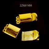 ANTI TARNISH 24 K GOLD POLISHED' 3 LOOPS' BOX CLASP JEWELLERY FINDING' 22x10 MM SOLD BY 2 PIECES PACK