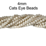 Monalisa Beads, 4mm light champagne color Cats Eye Beads Sold Per Strand of 16 Inches, approx  117 beads