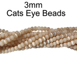 Monalisa Beads, 3mm champagne color  Cats Eye Beads Sold Per Strand of 16 Inches, approx  165 beads