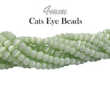 Monalisa Beads, 4mm Round Cats Eye Beads Sold Per Strand of 16 inches line, About pcs in a line 110