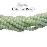 Monalisa Beads, 5mm Round Cats Eye Beads Sold Per Strand of 16 inches line, About pcs in a line 90