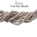 Monalisa Beads, 3mm Round Cats Eye Beads Sold Per Strand of 16 inches line, About pcs in a line 165