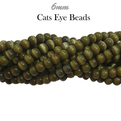 Monalisa Beads, 6mm, Cats Eye Round Beads Unbeatable Price Sold Per Strand of 16 inches, Approx 70~72 beads in a line