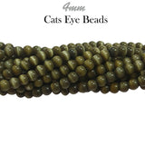 Monalisa Beads, 4mm, Cats Eye Round Beads Unbeatable Price Sold Per Strand of 16 inches, Approx 110 beads in a line