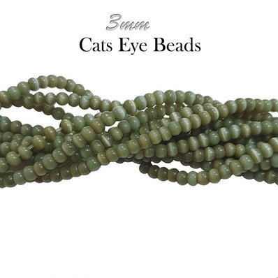 Monalisa Beads, 3mm, Cats Eye Round Beads Unbeatable Price Sold Per Strand of 16 inches, Approx 165 beads in a line