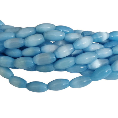 Per 2 Strands Monalisa Cats eye beads, Size about 6x12mm, Oval shape, approx 64~65 beads in 2 16 iches line