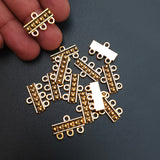 10 PCS PACK, 3 LOOP SPACER BAR, OXIDIZED GOLD PLATED, IN SIZE ABOUT 18 MM, BEST FOR MULTI ROW JEWELRY MAKING