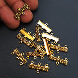 10 PCS PACK, 3 LOOP SPACER BAR, OXIDIZED GOLD PLATED, IN SIZE ABOUT 18 MM, BEST FOR MULTI ROW JEWELRY MAKING