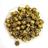 50 Pcs Pack, CCB Metallic Beads for Jewelry and Crafts Making Size 8mm Floral Round