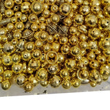 200GRAMS PKG, CCB Metallic Beads for Jewelry and Crafts Making Size 4~16mm Mix Assortment shapes