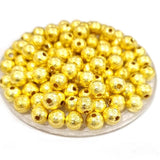 50 Grams Pkg. CCB ACRYLIC MATELLIC BEADS FOR JEWELRY AND CRAFTS MAKING in size about 8mm Round