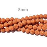 10/Pcs Pkg. Resin Stone Flower Ceramic Jade touch Carved Beads for jewelry Making in 8mm round size