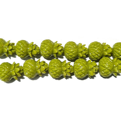 10/Pcs Pkg. Resin Stone Flower Ceramic Jade touch Carved Beads for jewelry Making in 12x16mm Kalash Flower