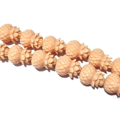 10/Pcs Pkg. Resin Stone Flower Ceramic Jade touch Carved Beads for jewelry Making in 12x16mm Kalash Flower