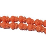 10/Pcs Pkg. Resin Stone Flower Ceramic Jade touch Carved Beads for jewelry Making in 12x16mm Kalash Flower