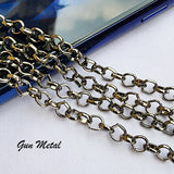 2 PIECES CUTTING PACK OF 70-75 CM LONG' GUN METAL (BLACK) PLATED '4 MM ALLOY METAL PLATED CHAIN