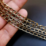 2 PIECES CUTTING PACK OF 70-75 CM LONG' ANTIQUE GOLD (BRONZE)' 7x4 MM ALLOY METAL PLATED CHAIN