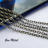 2 PIECES CUTTING PACK OF 70-75 CM LONG' GUN METAL (BLACK) PLATED '4x3 MM ALLOY METAL PLATED CHAIN