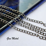 2 PIECES CUTTING PACK OF 70-75 CM LONG' GUN METAL (BLACK) PLATED '2.5 MM ALLOY METAL PLATED CHAIN