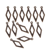 100pcs Pkg. Antique Bronze Plated Filigree Charms Jewelry Making Findings in size about 7x20mm