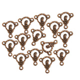 100pcs Pkg. Antique Bronze Plated Filigree Charms Jewelry Making Findings in size about 15x16 mm