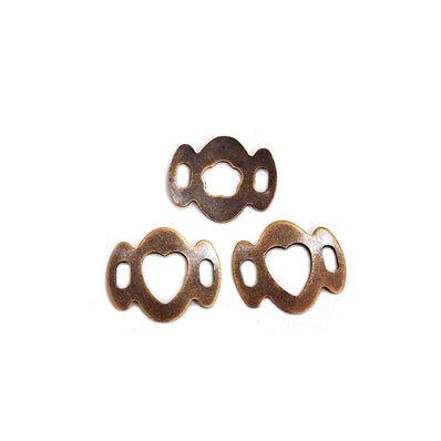 50pcs Pkg. Antique Bronze Plated Filigree Charms Jewelry Making Findings in size about 14x17mm