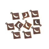 100pcs Pkg. Antique Bronze Plated Filigree Charms Jewelry Making Findings in size about 10x16mm