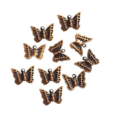 50pcs Pkg. Antique Bronze Plated Filigree Charms Jewelry Making Findings in size about 10x14mm