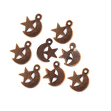 100pcs Pkg. Antique Bronze Plated Filigree Charms Jewelry Making Findings in size about 11x13