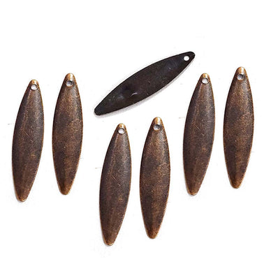 100pcs Pkg. Antique Bronze Plated Filigree Charms Jewelry Making Findings in size about 7x24mm