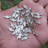 50 PIECES PACK' 12-13 MM' SILVER OXDIZED FLOWER CHARMS