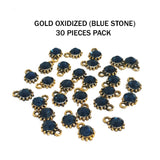 30 PIECES PACK' STONE STUDDED GOLD OXIDIZED CHARMS' SIZE 7-8 MM
