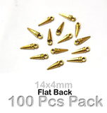 100 PIECES PACK' 14x4mm SIZE JEWELLERY MAKING ADORNMENTS METAL OXIDISED CHARMS