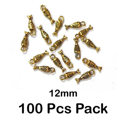 100 PIECES PACK' 12mm SIZE JEWELLERY MAKING ADORNMENTS METAL OXIDISED CHARMS