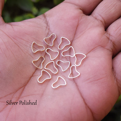 20 PIECES PACK' 8x9 MM CLOSED LINK' SILVER POLISHED AUTHENTIC BRASS JEWELLERY FINDINGS