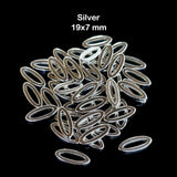 50 PIECES PACK' SILVER COLOR' 19x7 MM' ACRYLIC LINKS' CCBB