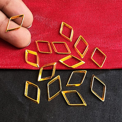 24 K GOLD POLISH' ANTI TARNISH' SUPER QUALITY LINK RHOMBUS SHAPED LINK CONNECTORS 19X10 MM SOLD BY 20 PIECES PACK