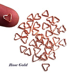 24 K ROSE GOLD POLISH ANTI TARNISH' SUPER QUALITY LINK MINI HEART SHAPED DIAMOND CUT LINK CONNECTORS 7 MM SOLD BY 30 PIECES PACK