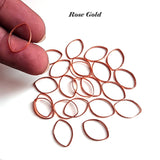 24 K ROSE GOLD POLISH' ANTI TARNISH' SUPER QUALITY LINK OVAL SHAPED LINK CONNECTORS 10X15 MM SOLD BY 20 PIECES PACK
