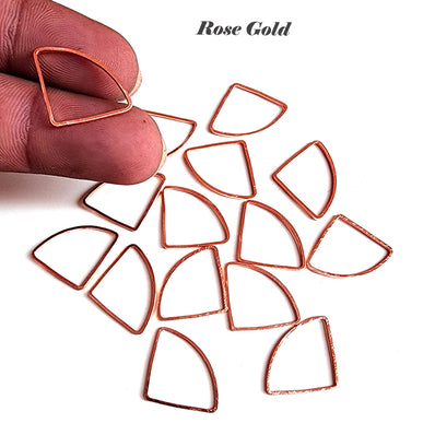 24 K ROSE GOLD POLISH ANTI TARNISH' SUPER QUALITY LINK SLICE SHAPED LINK CONNECTORS 21X15 MM SOLD BY 20 PIECES PACK