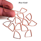 24 K ROSE GOLD POLISH ANTI TARNISH' SUPER QUALITY LINK SLICE SHAPED LINK CONNECTORS 21X15 MM SOLD BY 20 PIECES PACK