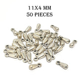 50 PIECES PACK' SILVER OXIDISED CHARMS 11x4 MM