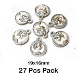 27 Pcs Pack, Oxidized Plated 19x16mm Coin Charms Pendant for Jewelry