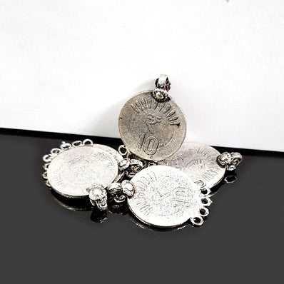 10 Pcs Vintage Coin Charms Pendant for Tribal Jewellery Making Beads Necklace
