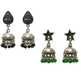 Combo Pack Of 2 Pairs Of Earrings, Gold, Silver Hot and Bold TrendsTops Earring for Girls & Women