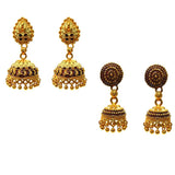 Combo Pack Of 2 Pairs Of Earrings, Gold, Silver Hot and Bold TrendsTops Earring for Girls & Women